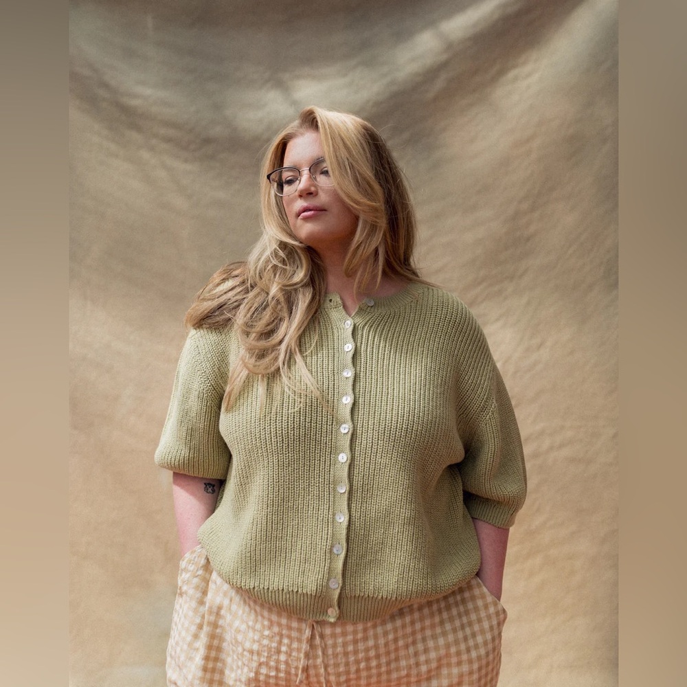 NWT Sonderhaus Coastal Cardigan - sea glass green